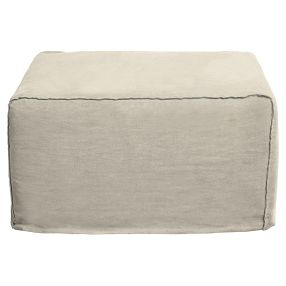 Como Linen Square Ottoman Oatmeal - 100cm x 100cm color Oatmeal