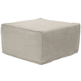 Como Linen Square Ottoman Oatmeal - 70cm x 70cm color Oatmeal