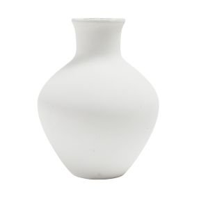 Corfu Vase White Concrete - 25cm Dia color White