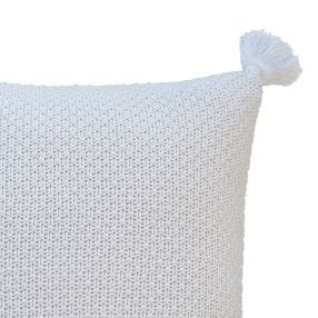 Hackney Knitted Cushion White - 50cm x 50cm color White