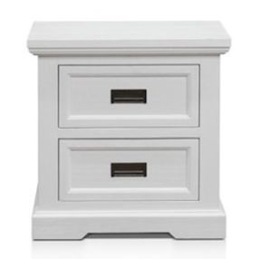 Aspen Bedside Table Brushed White - 2 Drawer color Brushed White