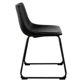 Montana Saddle Dining Chair Black color Faux Leather Black