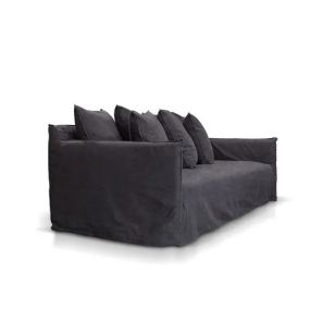 Como Linen Sofa Charcoal - 3 Seater color Charcoal