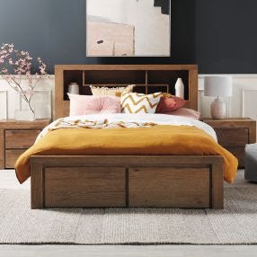 Hobart Bedside Table Rustic Brown - 2 Drawer color Rustic Brown
