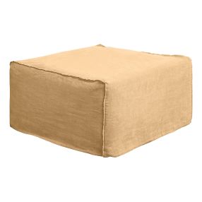 Como Linen Square Ottoman Wheat - 70cm x 70cm color Wheat