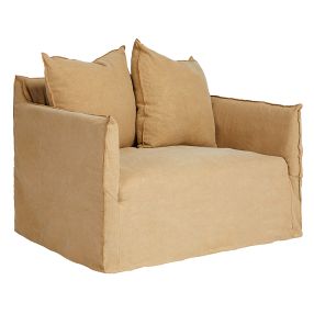 Como Linen Darling Chair Wheat - 1.5 Seater color Wheat