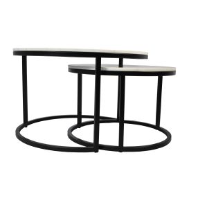 Mercer Marble Coffee Table (Nested Set of 2) - Black color Black