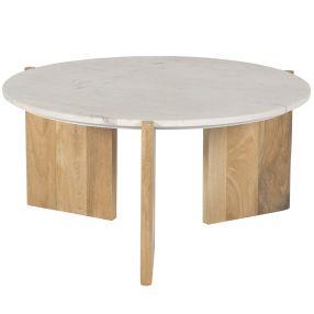 Onda Coffee Table Marble & Mango color Natural