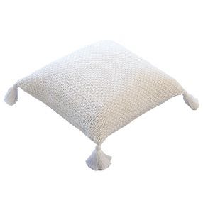 Hackney Knitted Cushion White - 50cm x 50cm color White