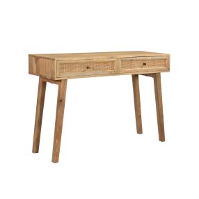 Tulum Mango Wood and Rattan Desk  - 115cm color Natural