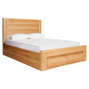 Bellambi Natural Messmate Gas Lift Storage Bed Frame color Natural