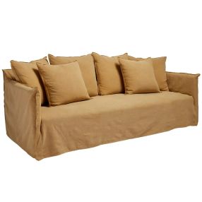 Como Linen Sofa Wheat - 3 Seater color Wheat