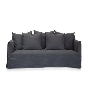 Como Linen Sofa Charcoal - 2.5 Seater color Charcoal