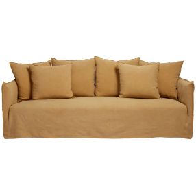 Como Linen Sofa Wheat - 3 Seater color Wheat