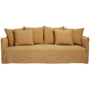 Como Linen Sofa Wheat - 3 Seater color Wheat