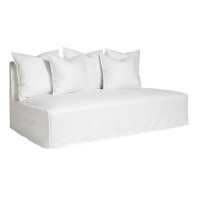 Como Linen Standard Armless Sofa Pure White - 3 Seater color Pure White