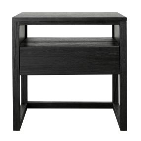Balmain Side Table Black - 1 Drawer color Black