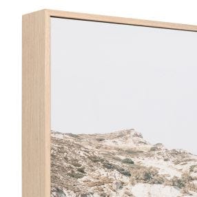 Greek Island Natural Veneer Framed Canvas - 75cm X 100cm color Blue
