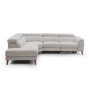 Dylan Orson Almond Corner Sofa with Electric Recliner - 5 Seater color Almond