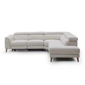 Dylan Orson Almond Corner Sofa with Electric Recliner - 5 Seater color Almond