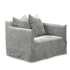 Como Linen Darling Chair Stone - 1.5 Seater color Stone