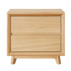 Morgan Oak Bedside Table - 2 Drawer color Natural