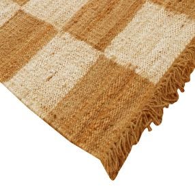 Checkers Jute Rug - Natural color Jute