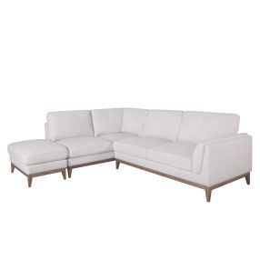 Mimi Luna Almond Corner Sofa & Ottoman - Left Hand Facing color Almond