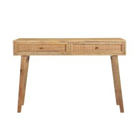 Tulum Mango Wood and Rattan Desk  - 115cm color Natural