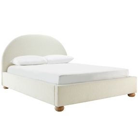 Arch Boucle Bed Frame Ivory color Ivory