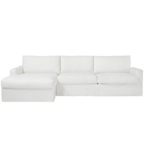 Sunday Chaise Sofa & Slip Cover Duxton Snow - 3 Seater color Snow