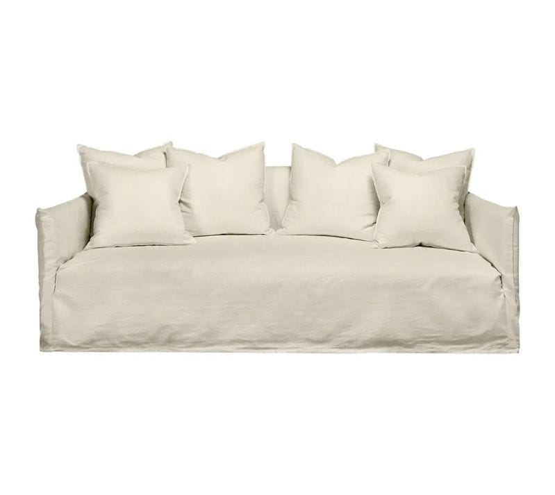 Relaxed deals linen sofa